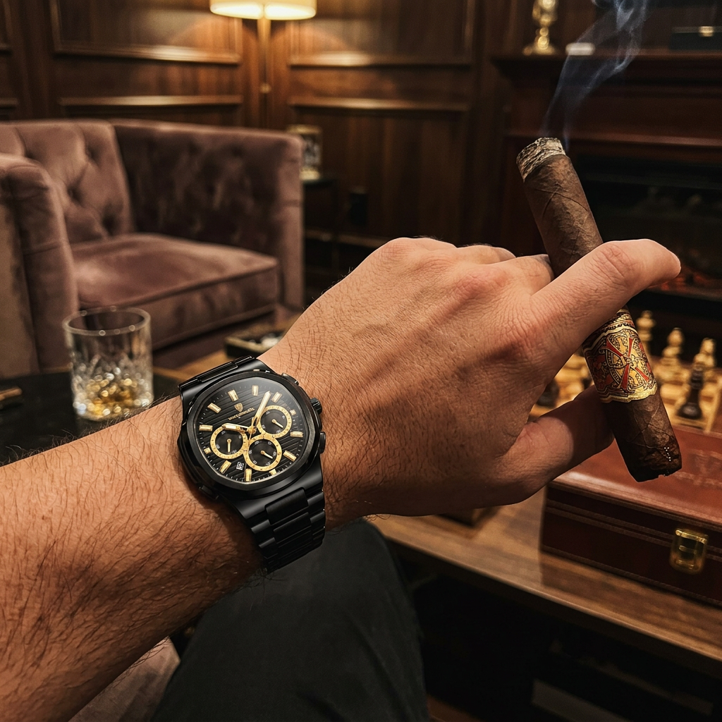 Business Chronograph Watch – Stainless Steel Quartz