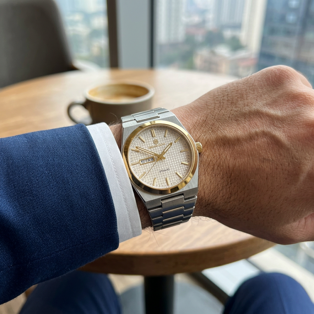 Luxury Leather Chronograph Watch