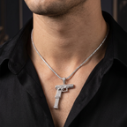 Iced Out Gun Pendant – Cubic Zirconia
