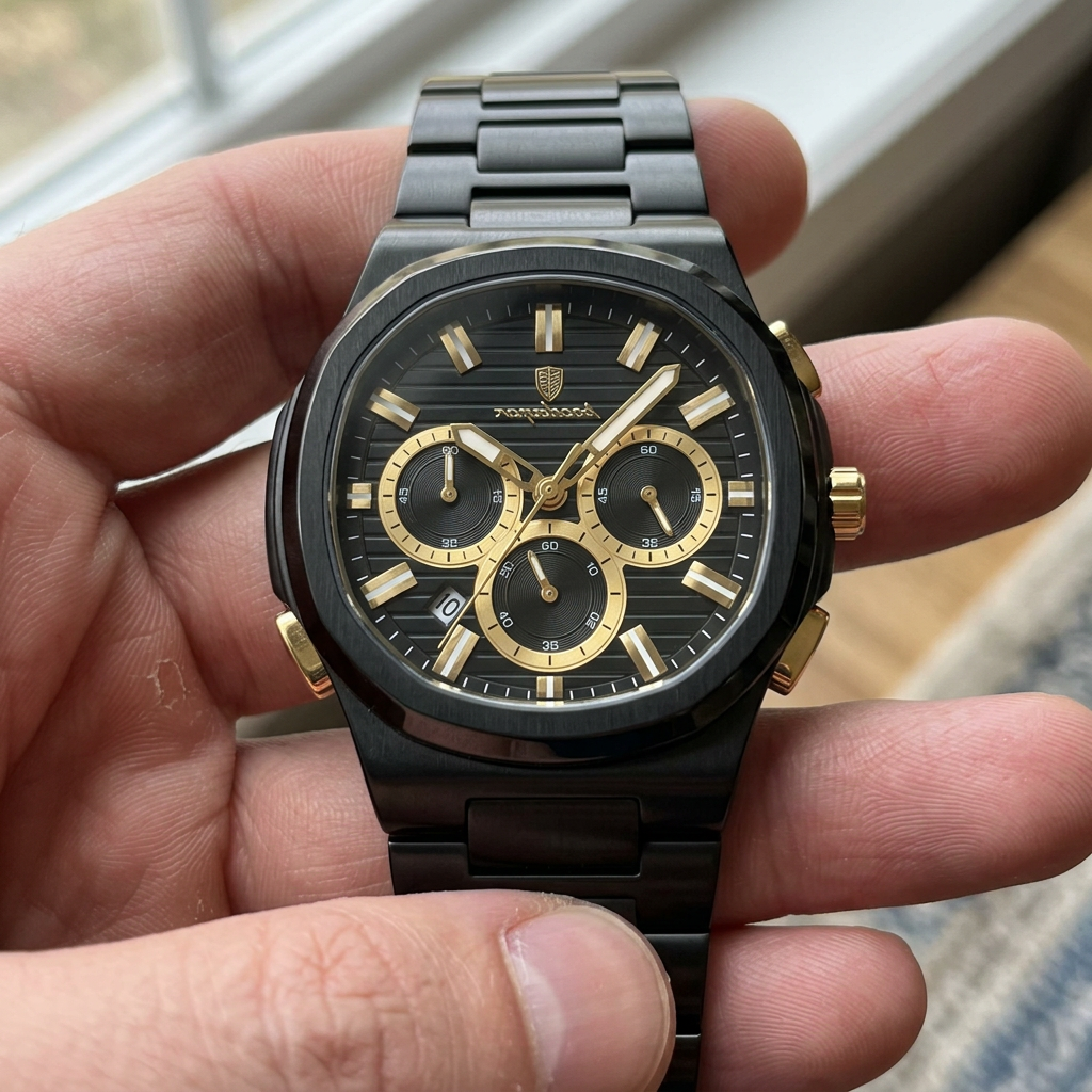 Business Chronograph Watch – Stainless Steel Quartz