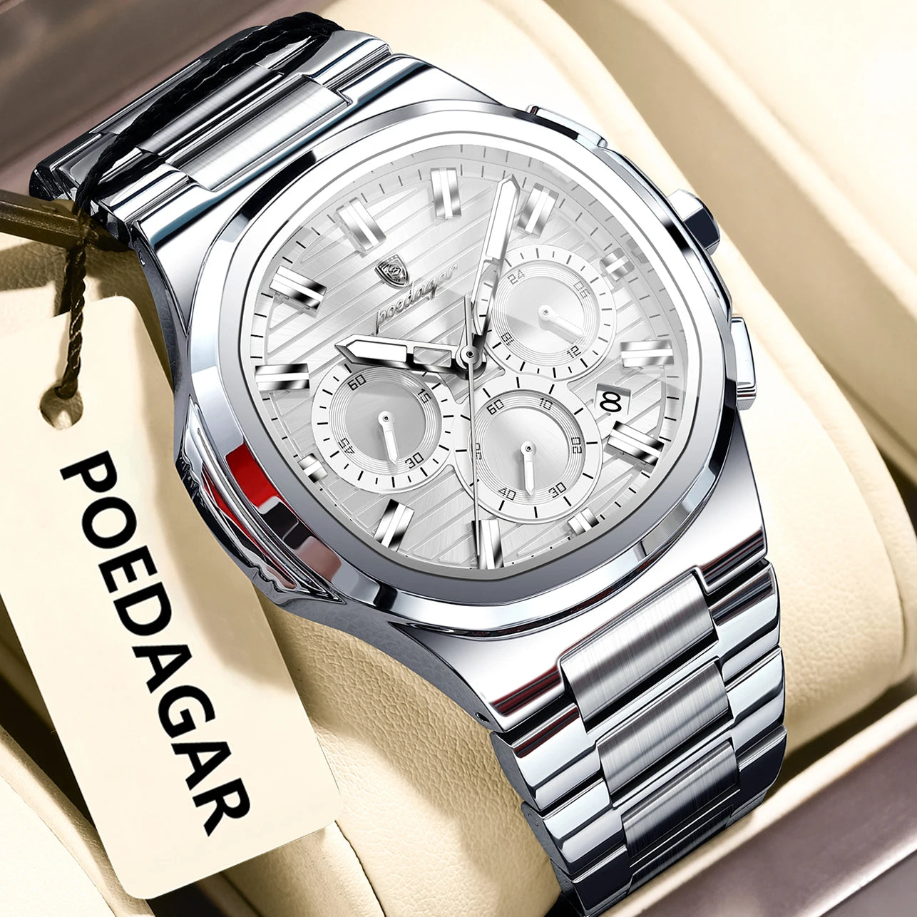 Business Chronograph Watch – Stainless Steel Quartz