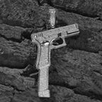 Iced Out Gun Pendant – Cubic Zirconia