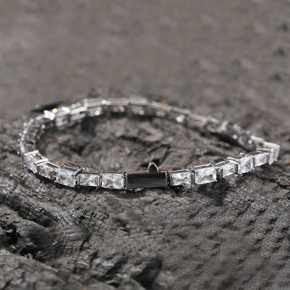 Green & White Tennis Bracelet