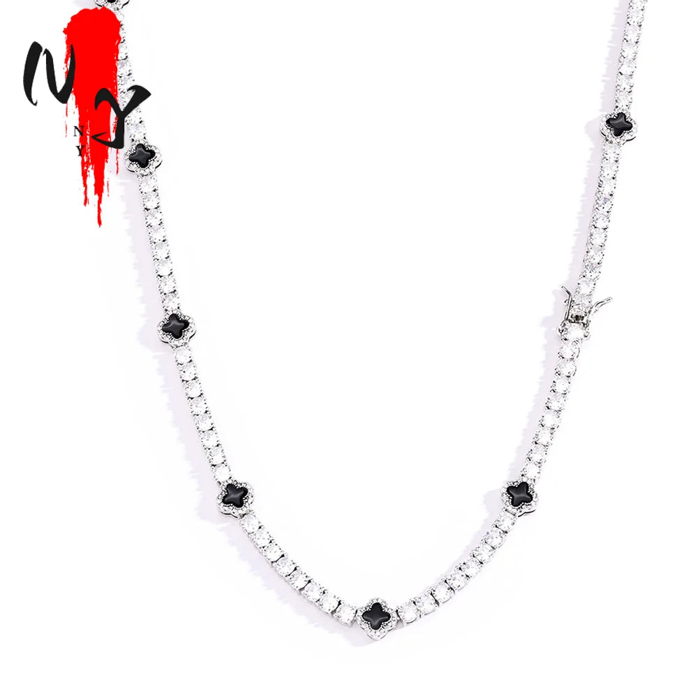 NY Fashion Design Dainty Tennis Chain Gold/Silver Plated Zircon Necklace Luxury Hip Hop Jewelry for Men Women party Gift