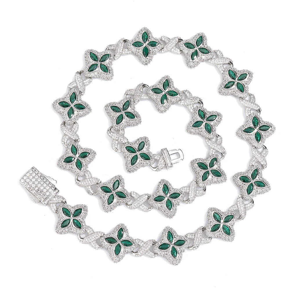 Floral Infinity Cuban Link Choker