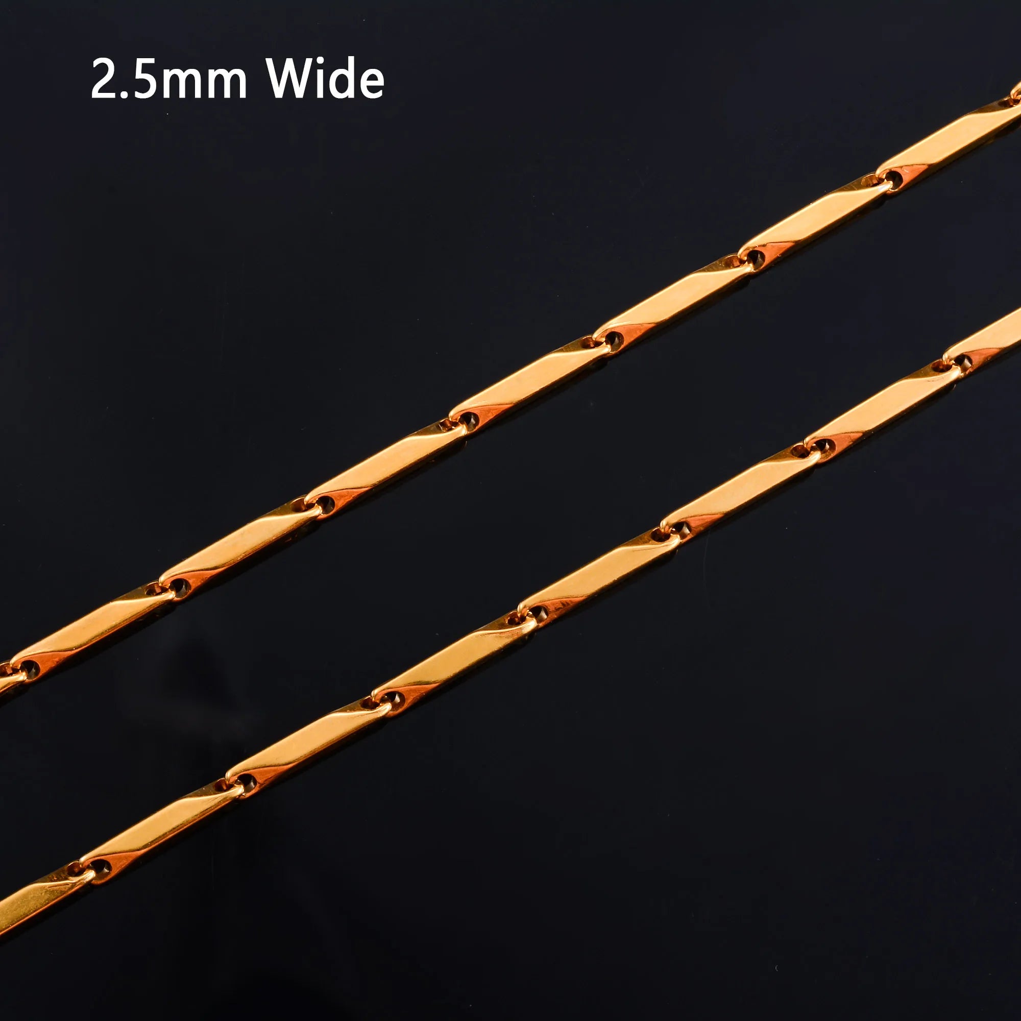 Stainless steel bamboo necklace with 2.5mm or 3mm wide link chain, unisex choker jewelry from SOFT PARADISE.