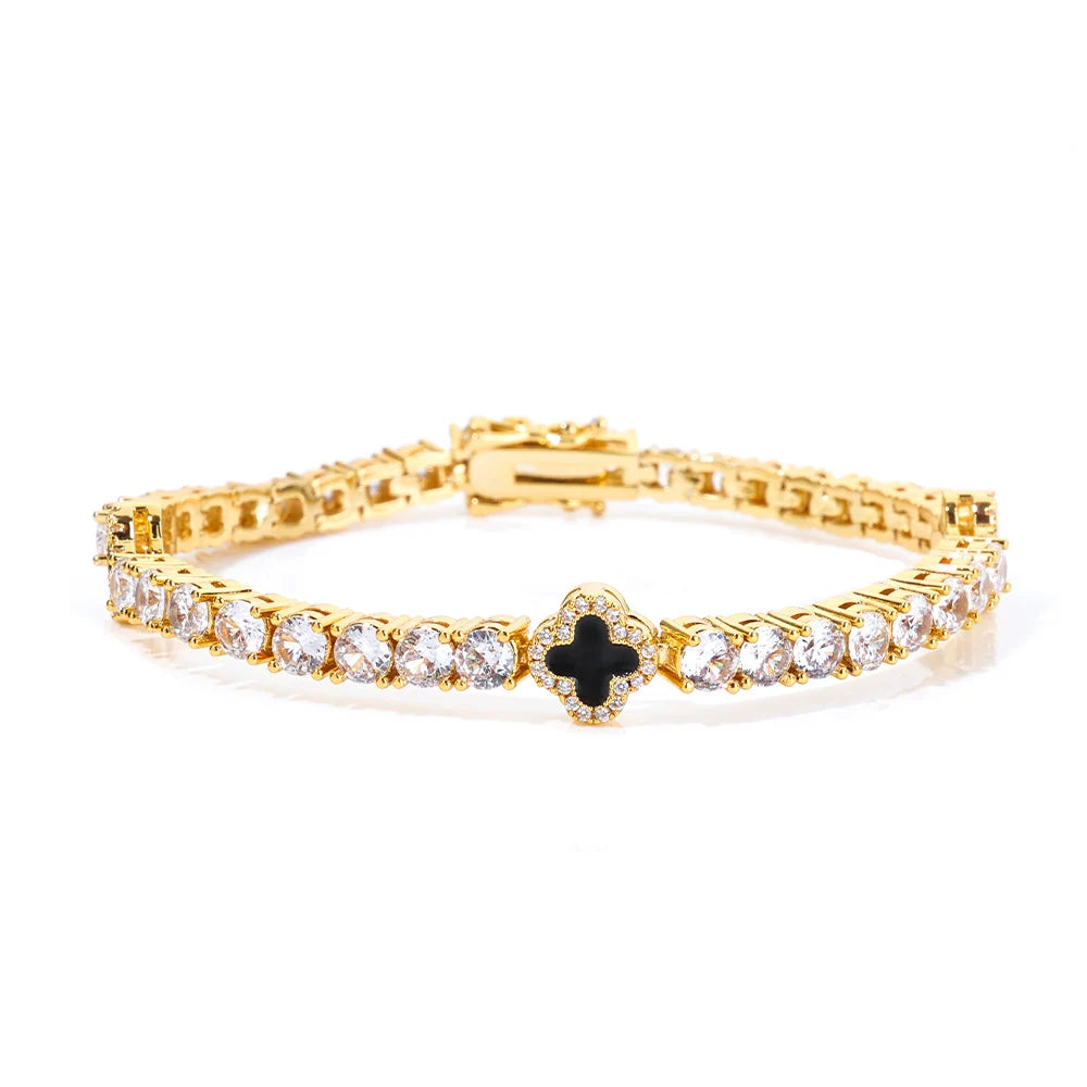 Colorful tennis bracelet by SOFT PARADISE featuring vibrant beads and a sleek design, displayed on a neutral background.