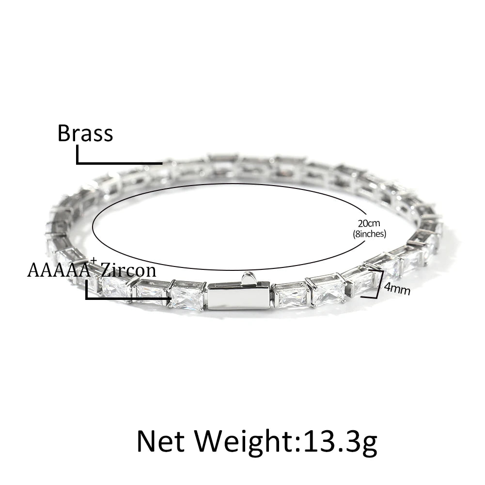 Green & White Tennis Bracelet