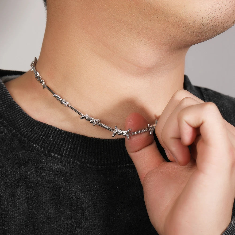 Barbed Wire Choker Necklace