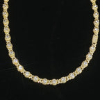 Diamond Cuban Chain Necklace by SOFT PARADISE in gold-tone with pave diamonds