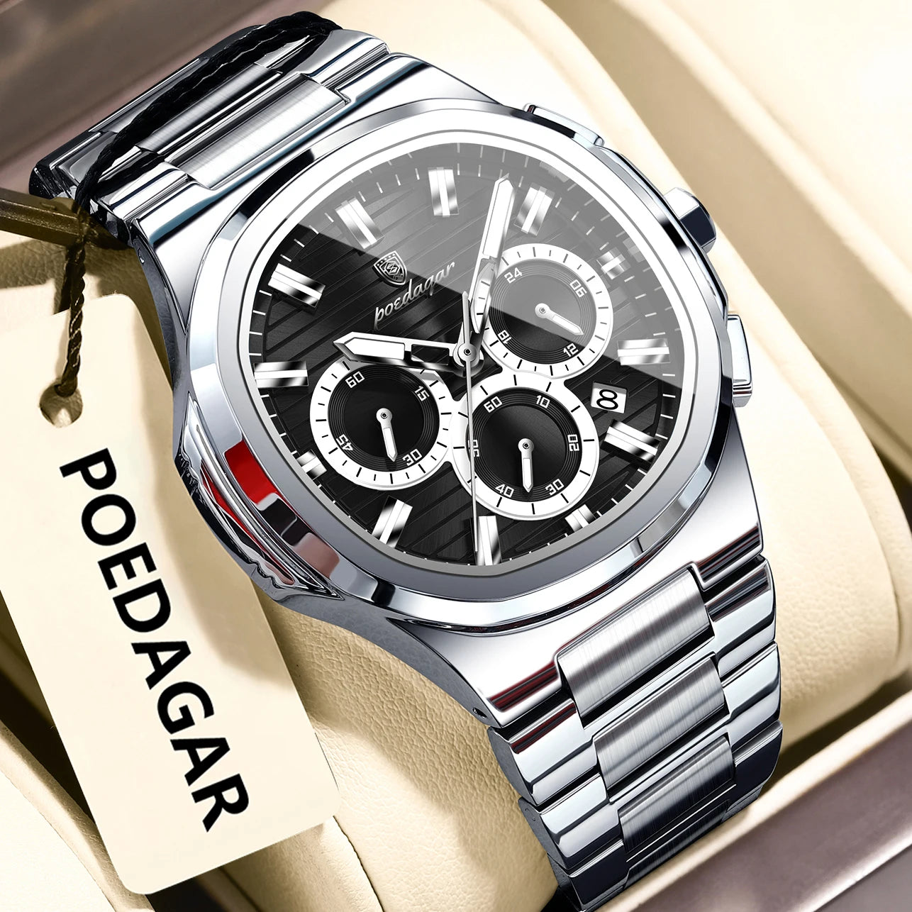 Business Chronograph Watch – Stainless Steel Quartz