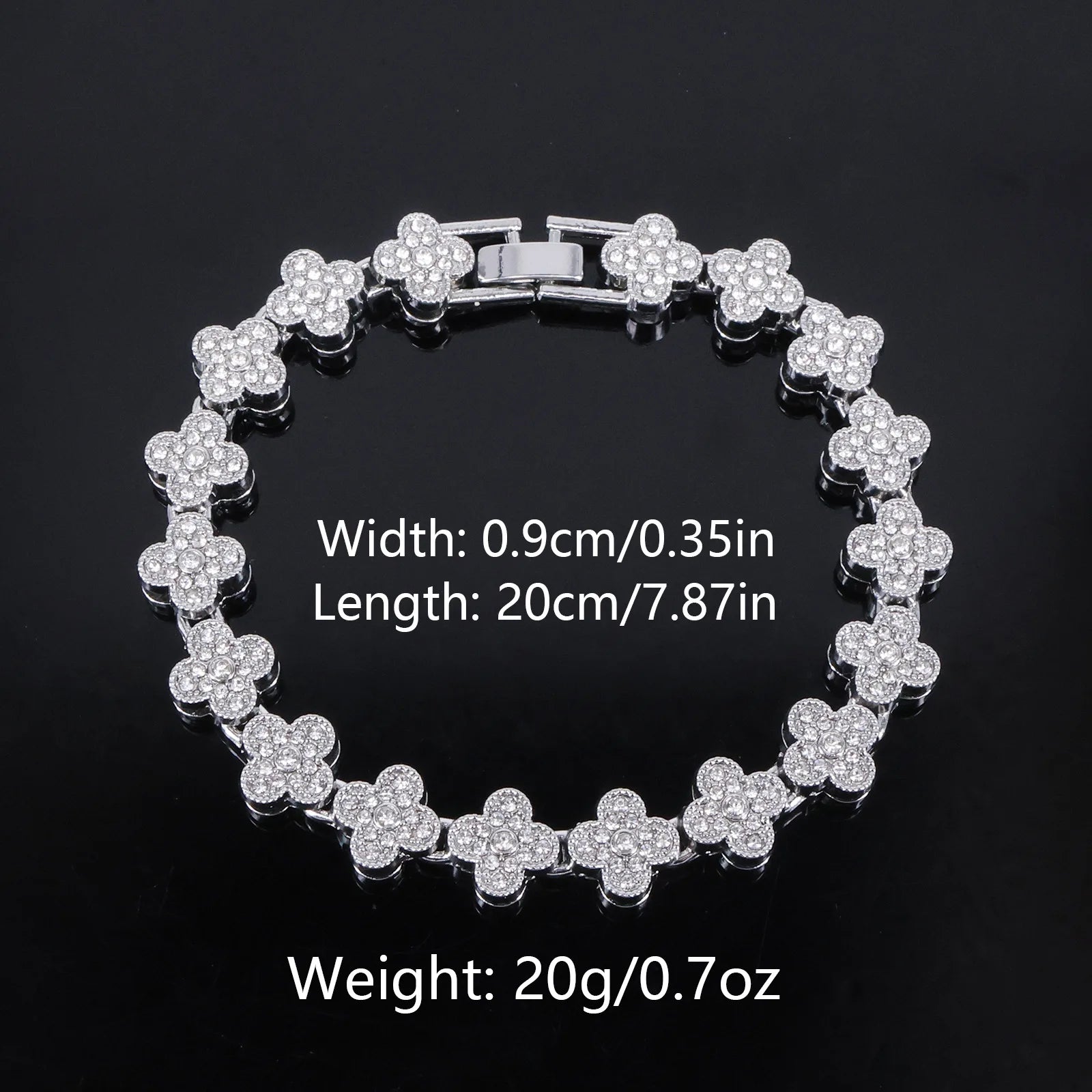 Four Leaf Flower Tennis Chain & Bracelet Set