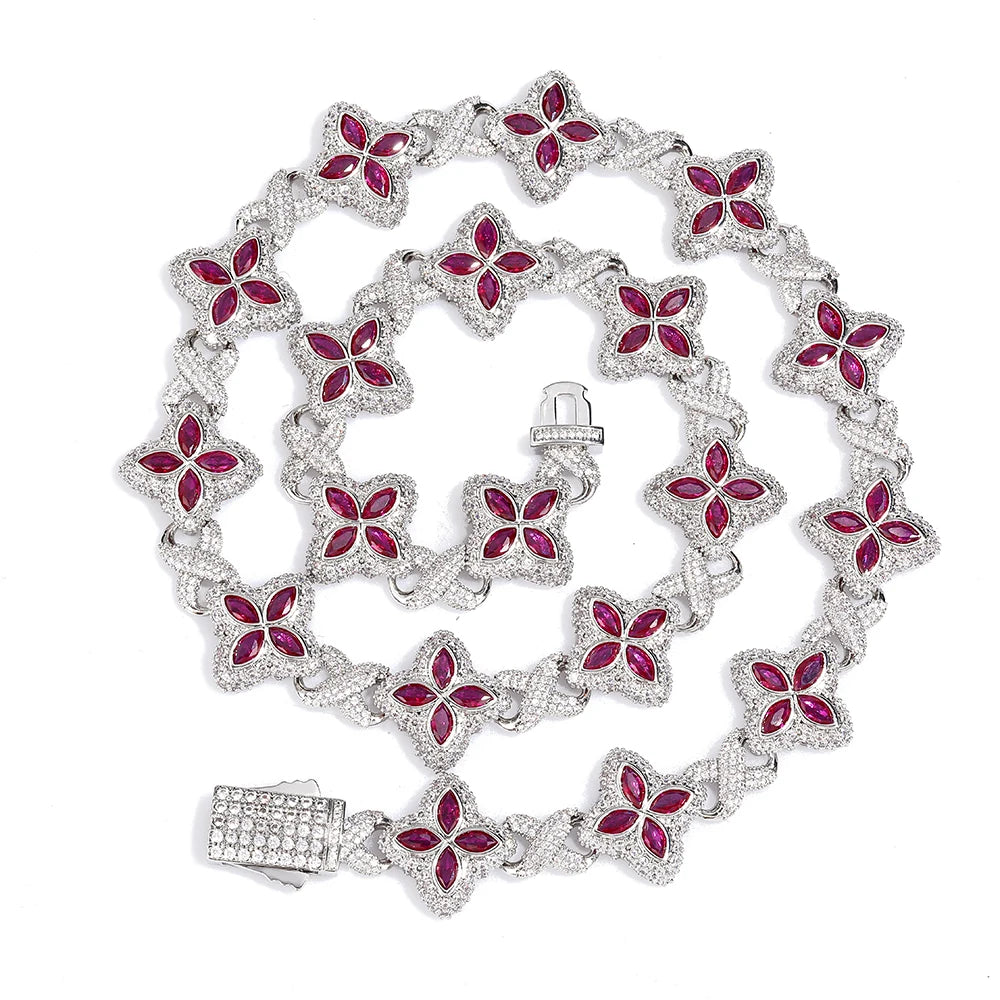 Floral Infinity Cuban Link Choker