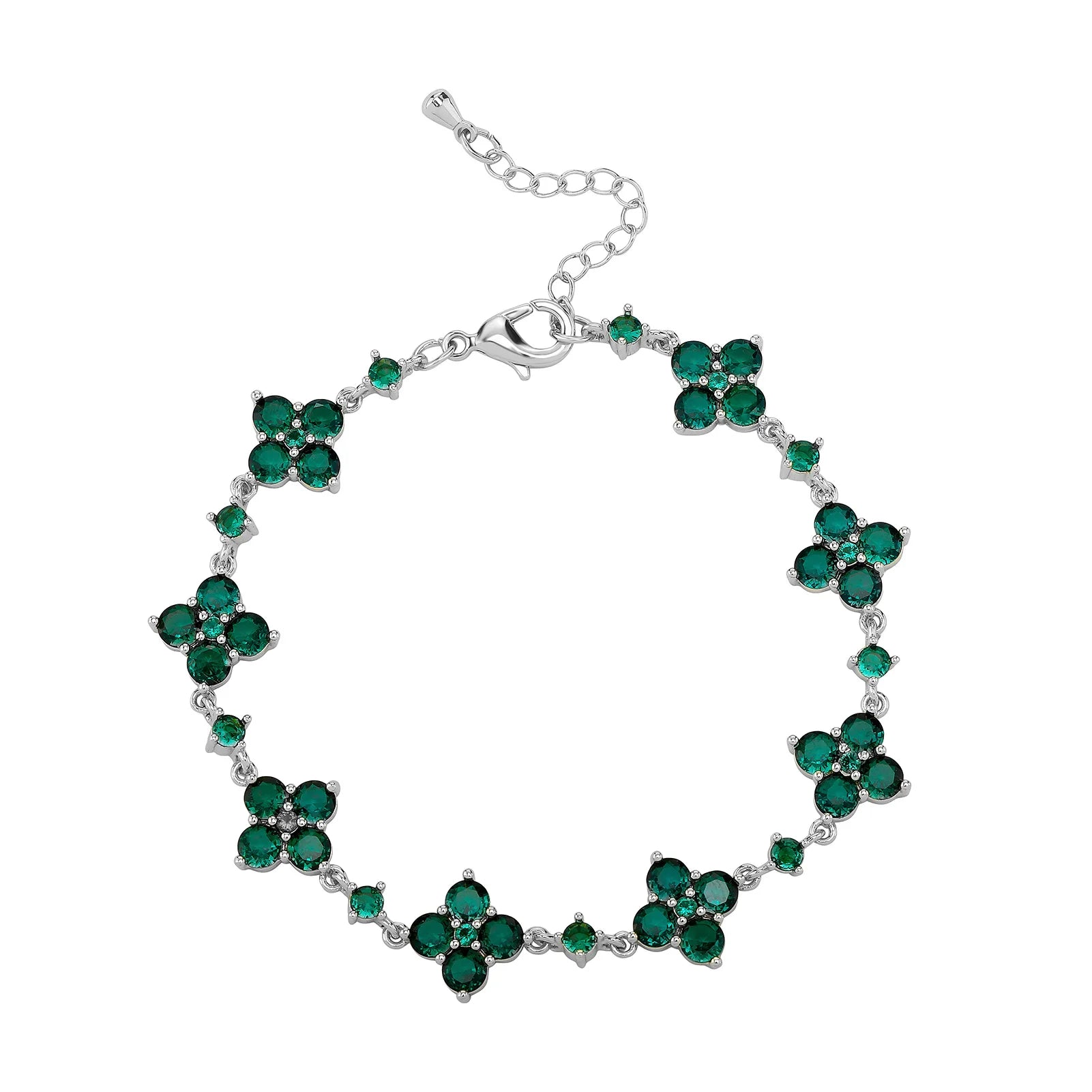 Soft Paradise four-leaf clover bracelet featuring a delicate silver band with four-leaf clover charms.