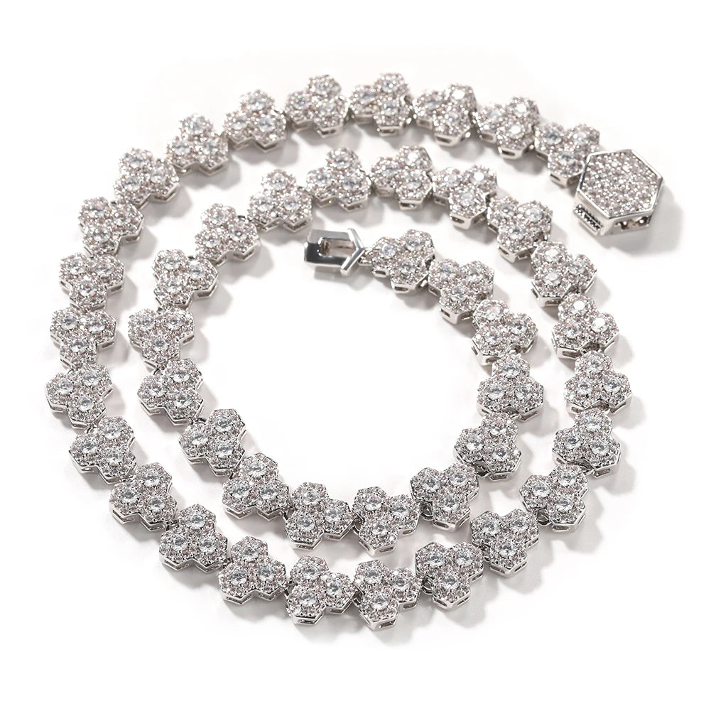 Diamond necklace on a white background