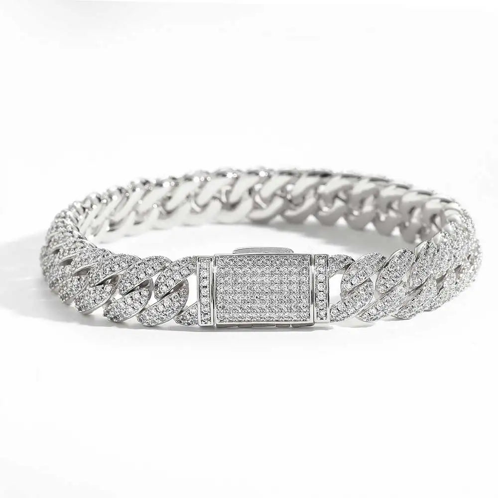 Soft Paradise 10mm Bubble Cuban bracelet featuring shiny, interlinked silver-tone beads on a sleek, stylish chain.