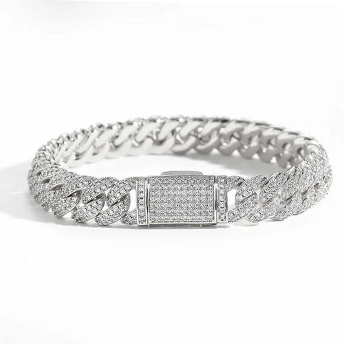 Soft Paradise 10mm Bubble Cuban bracelet featuring shiny, interlinked silver-tone beads on a sleek, stylish chain.