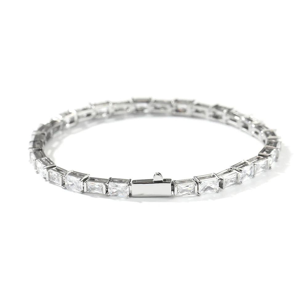 Green & White Tennis Bracelet